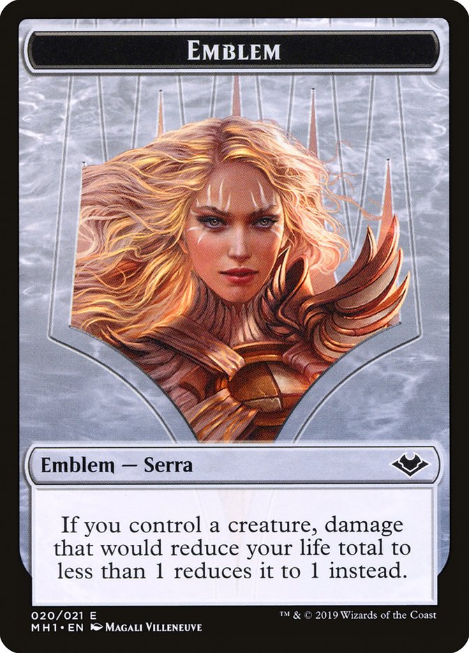 Soldier (004) // Emblem - Serra the Benevolent (020) Double-sided Token [Modern Horizons Tokens]