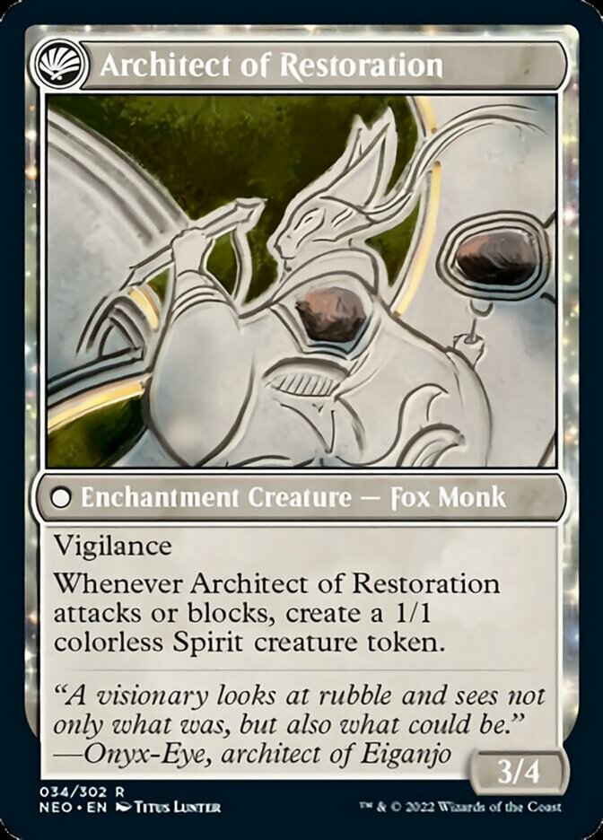 JAPANESE The Restoration of Eiganjo // Architect of Restoration [Kamigawa: Neon Dynasty]