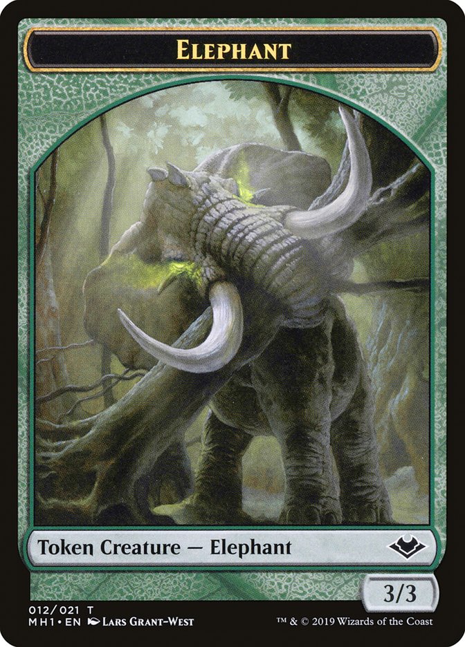 Bird (003) // Elephant (012) Double-sided Token [Modern Horizons Tokens]