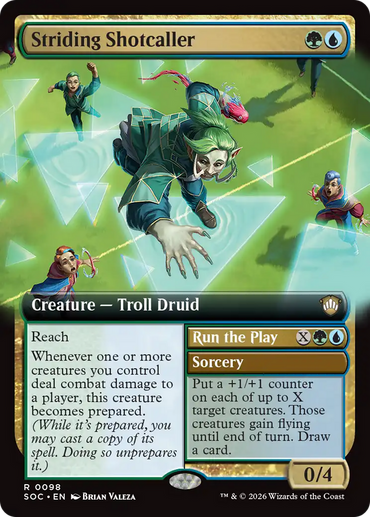 Striding Shotcaller (Extended Art) [Secrets of Strixhaven Commander]