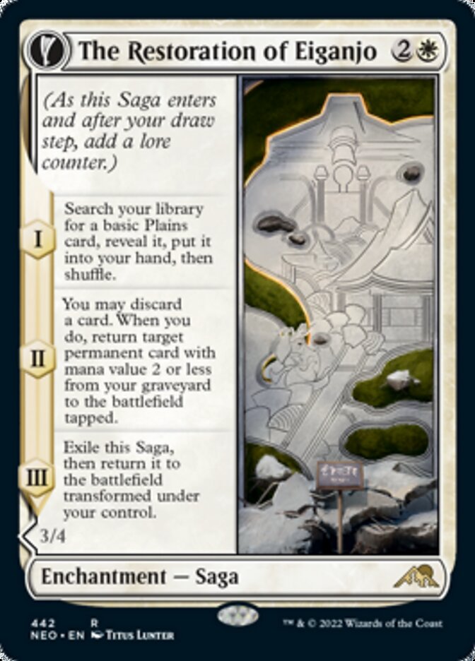 The Restoration of Eiganjo // Architect of Restoration (Extended) [Kamigawa: Neon Dynasty]