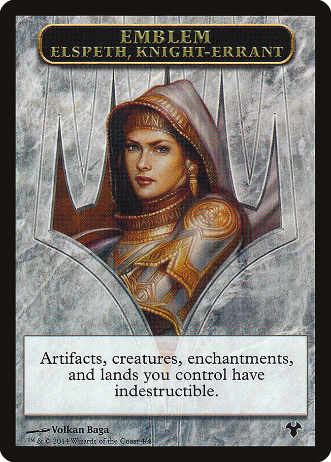 Emblem - Elspeth, Knight-Errant // Soldier Token [Modern Event Deck 2014 Tokens]