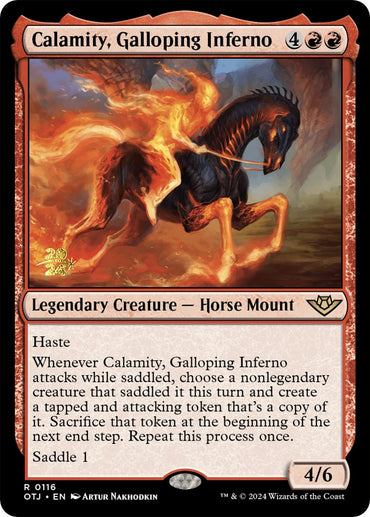 Calamity, Galloping Inferno [Outlaws of Thunder Junction Prerelease Promos]
