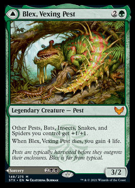 JAPANESE Blex, Vexing Pest // Search for Blex [Strixhaven: School of Mages]