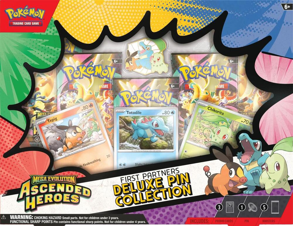 Pokemon: Mega Evolution - Ascended Heroes: "First Partners Deluxe Pin Collection"