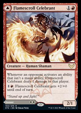 JAPANESE Flamescroll Celebrant // Revel in Silence [Strixhaven: School of Mages]