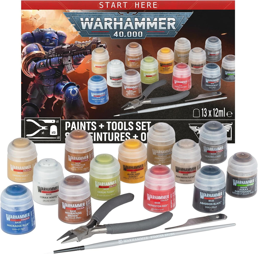Games Workshop - Warhammer 40,000 - Paints + Tools Set