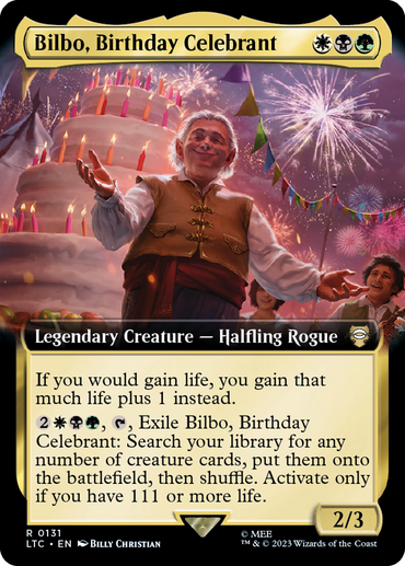 Bilbo, Birthday Celebrant (Extended Art) [The Lord of the Rings: Tales of Middle-Earth Commander]