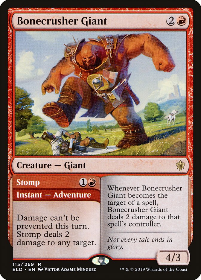 PORTUGUESE Bonecrusher Giant // Stomp [Throne of Eldraine]