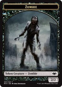 Zombie (007) // Emblem - Wrenn and Six (021) Double-sided Token [Modern Horizons Tokens]