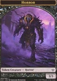 Horror // Zombie Double-sided Token [Archenemy: Nicol Bolas Tokens]