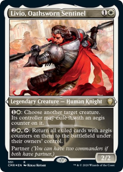 Livio, Oathsworn Sentinel (Foil Etched) [Commander Legends]