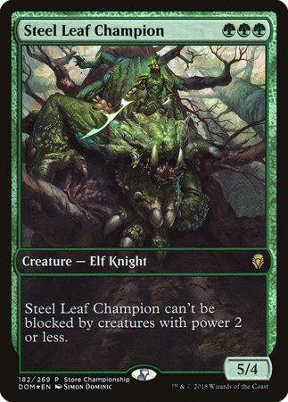 Steel Leaf Champion (Store Championship Promo) [Dominaria Promos]