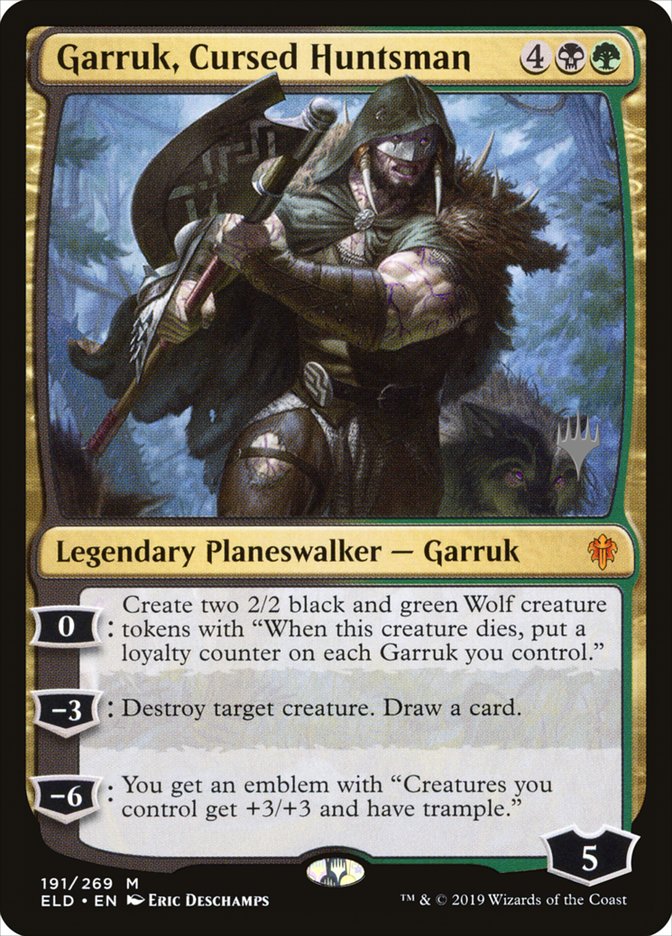 Garruk, Cursed Huntsman (Promo Pack) [Throne of Eldraine Promos]