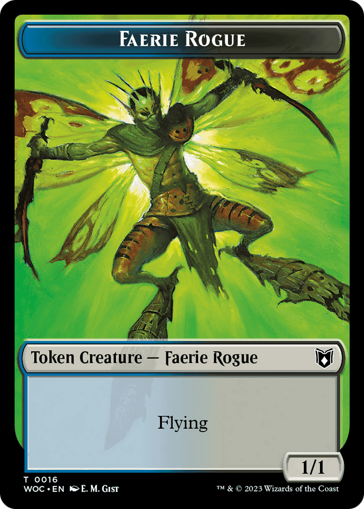 Faerie Rogue // Faerie (0016) Double-Sided Token [Wilds of Eldraine Commander]