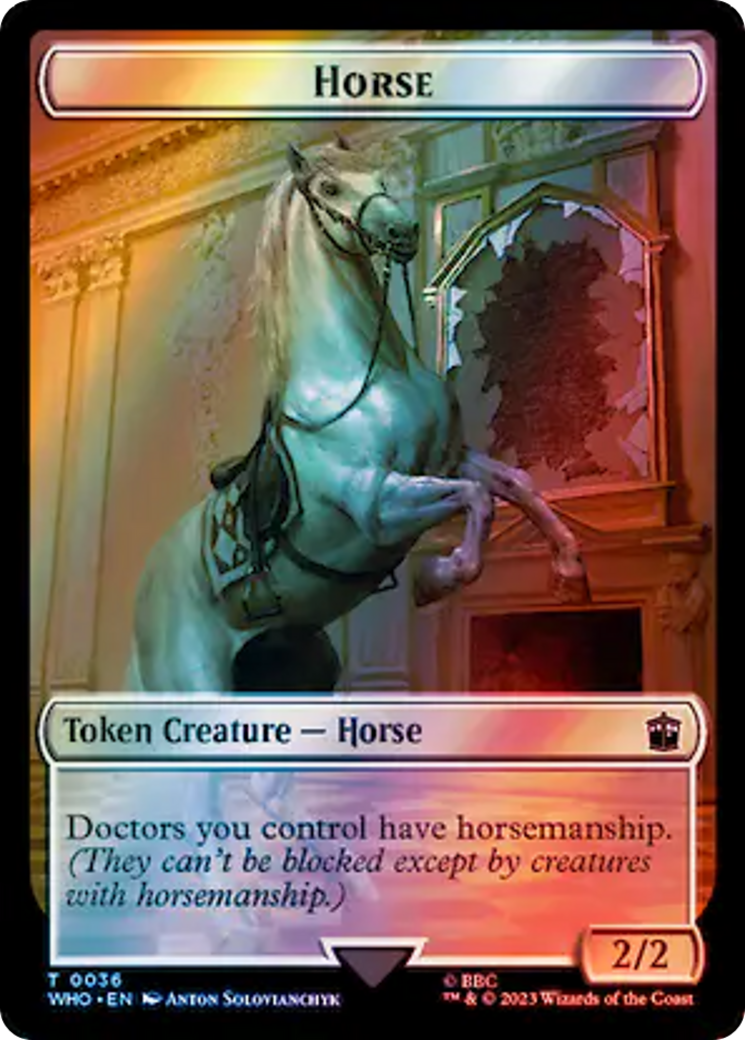 Horse // Alien Salamander Double-Sided Token (Surge Foil) [Doctor Who Tokens]