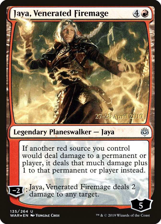 Jaya, Venerated Firemage  [War of the Spark Prerelease Promos]