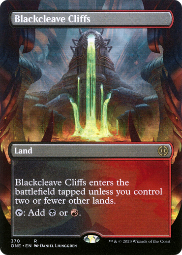 Blackcleave Cliffs (Borderless Alternate Art) [Phyrexia: All Will Be One]