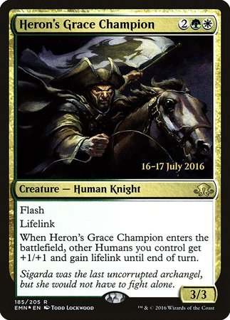 Heron's Grace Champion (Prerelease) [Eldritch Moon Promos]