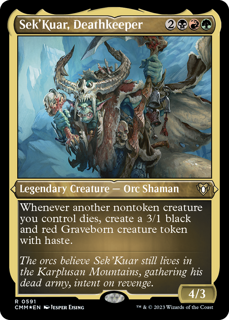 Sek'Kuar, Deathkeeper (Foil Etched) [Commander Masters]