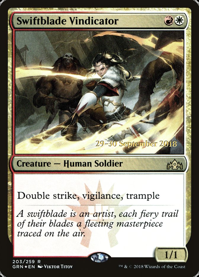 Swiftblade Vindicator  [Guilds of Ravnica Prerelease Promos] | Oasis Games Chile