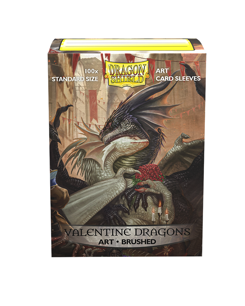 Dragon Shield Brushed Art Sleeve - ‘Valentine Dragons 2021’ 100ct